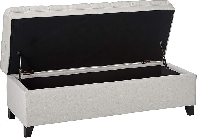Christopher Knight Home Juliana Fabric Storage Ottoman, Light Gray