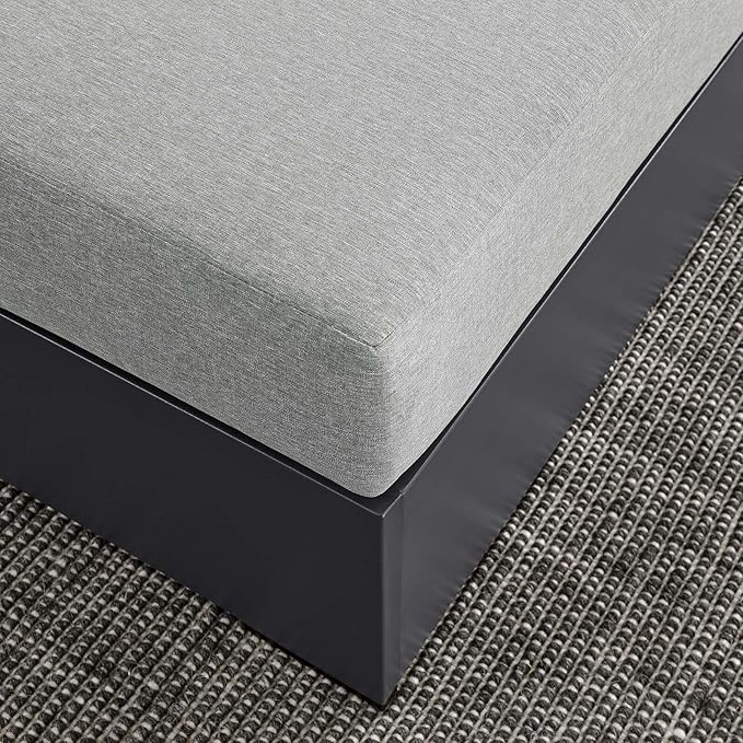 Modway Tahoe Aluminum Ottoman Gray with Weather-Resistant Cushion-Ideal as Outdoor Footstool, Patio or Sunroom Furniture