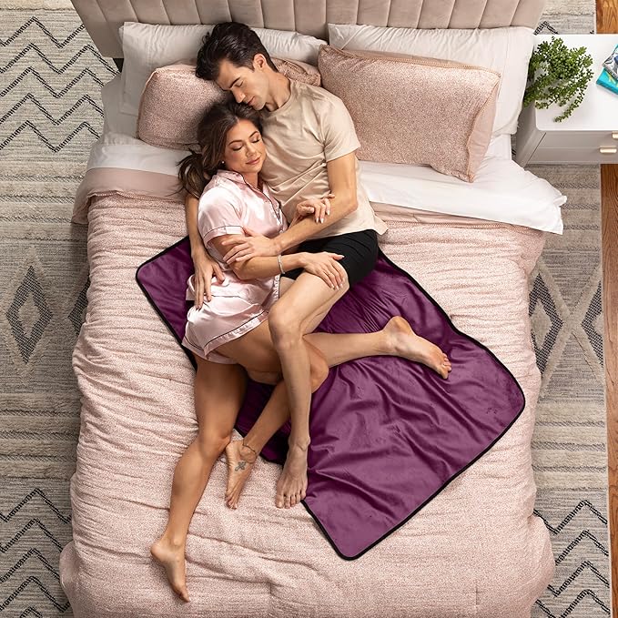 Avana Waterproof Throw - Sensual Blanket for Adults - Made in The USA - Small Size, Micro-Velvet Purple