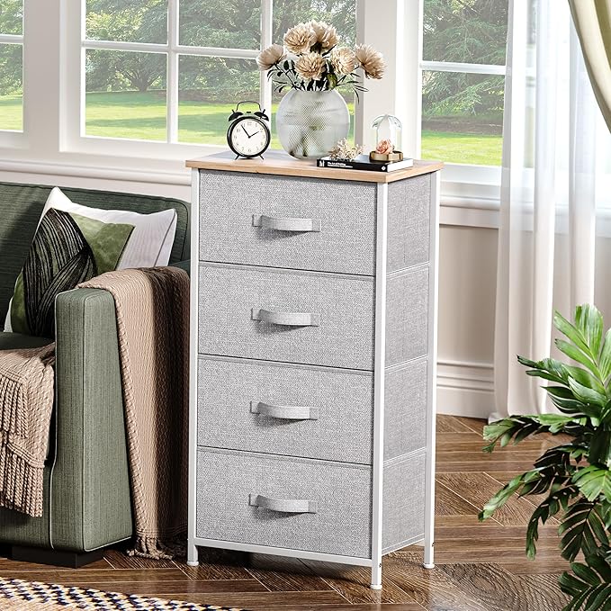 YITAHOME Dresser with 4 Drawers - Fabric Storage Tower, Organizer Unit for Living Room, Hallway, Closets