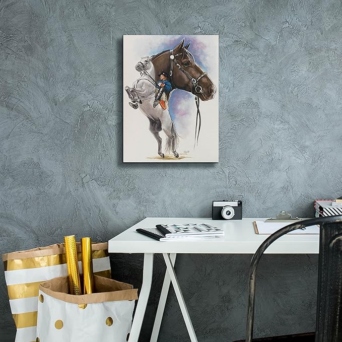 Epic Graffiti 'Lippizaner' by Barbara Keith, Canvas Wall Art, 12"x16"