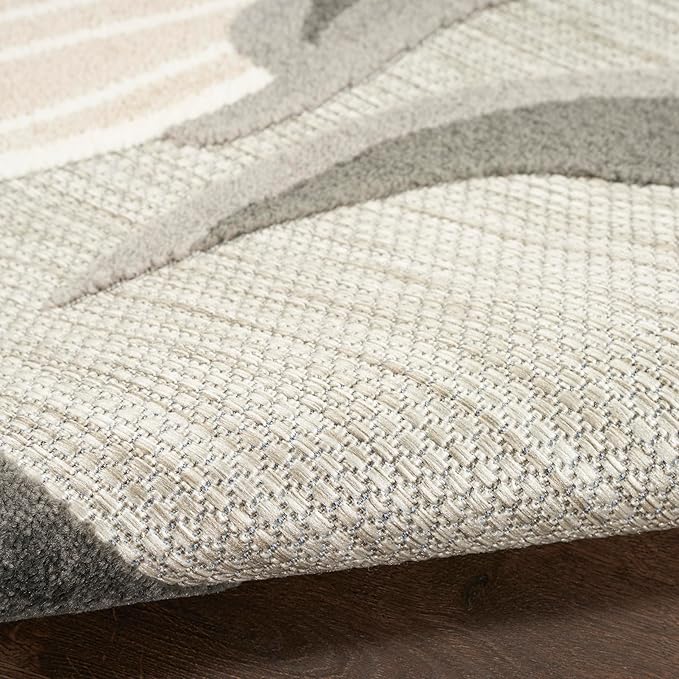 Nourison Home Aloha Beige 6' x 9' Area Rug - Easy Clean, Non Shedding, Bed Room, Living Room, Dining Room, Kitchen (6' x 9')
