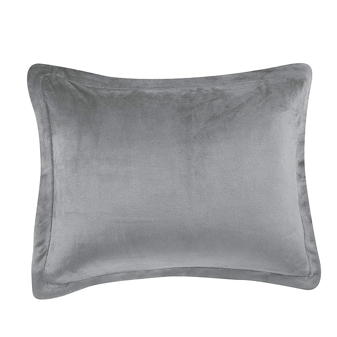 Amazon Basics 2-Piece Ultra-Soft Micromink Sherpa Warm All Season Comforter Bedding Set, Twin, Charcoal