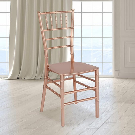Flash Furniture HERCULES Series Rose Gold Resin Stacking Chiavari Chair