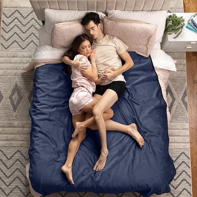 Avana Waterproof Throw - Sensual Blanket for Adults - Made in The USA - King Size, Micro-Velvet Blue