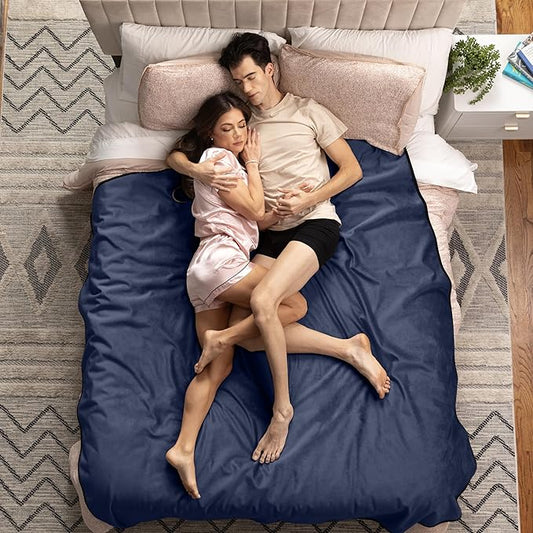 Avana Waterproof Throw - Sensual Blanket for Adults - Made in The USA - King Size, Micro-Velvet Blue