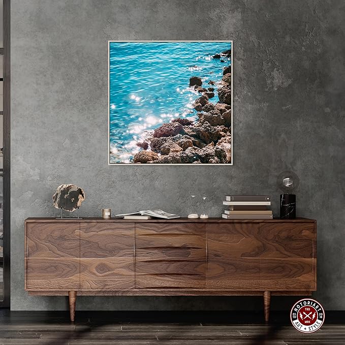 Italian Summer Landscape Photography Canvas Wall Art by Notoriart, Silver Floater Frame, 30"x30"
