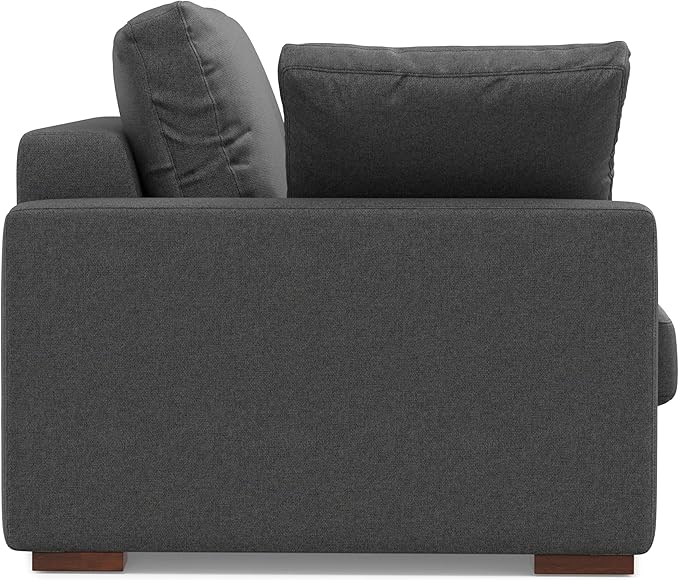 SIMPLIHOME Charlie Sofa in 100% Recycled Polyester Tightly Woven Performance Fabric, Pebble Grey, 96-inches Wide, Handcrafted Contemporary Style Sofa for Living Room or Couch for Family Room