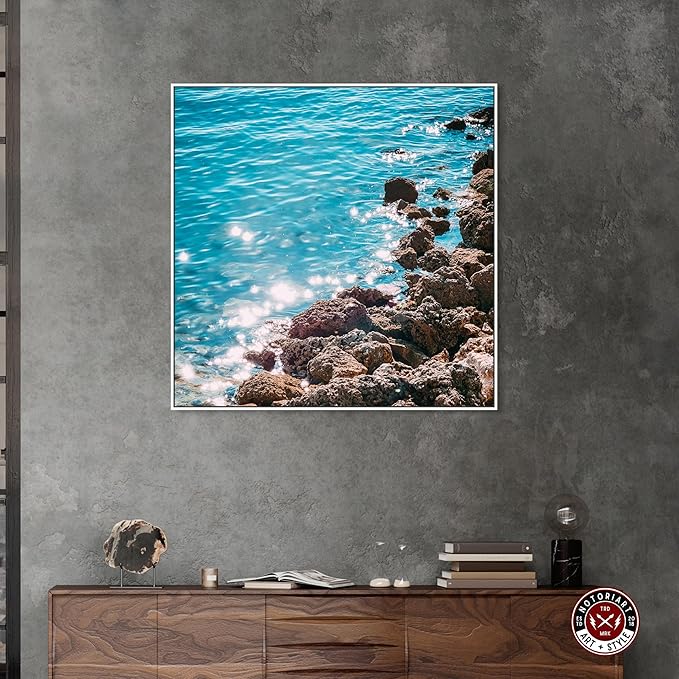 Italian Summer Landscape Photography Canvas Wall Art by Notoriart, White Floater Frame, 40"x40"