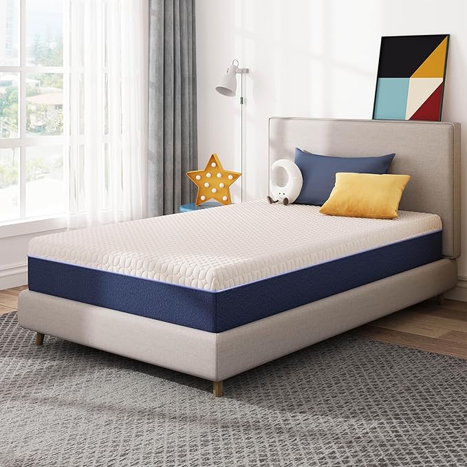 8 Inch Queen Size Mattress, Gel Cooling Memory Foam Mattress in A Box, Medium Firm Feel for Back Pain Relief, CertiPUR US Certified