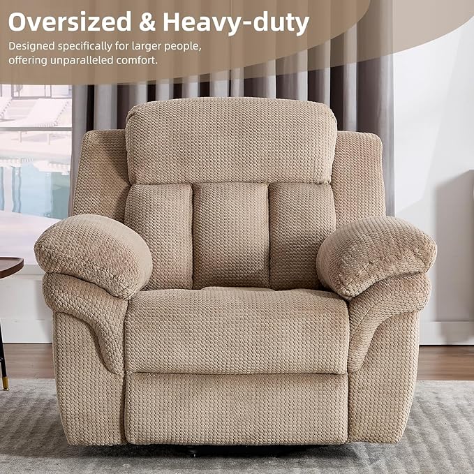 CANMOV 46" Wide Oversized Power Lift Recliner Chair for Elderly, Extra Large Electric Lift Recliners for Big and Tall, Power Recliner Chair with Massage&Heating, USB and Type-C Ports, Light Brown