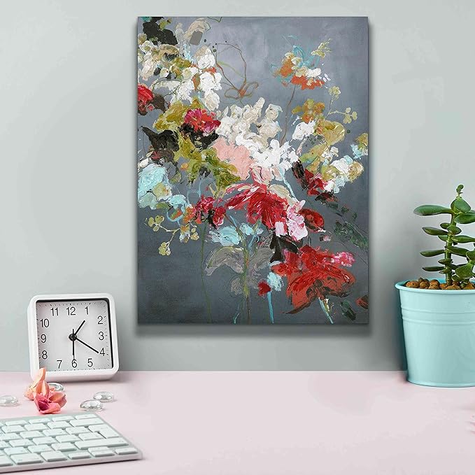 Epic Graffiti 'Abstract Floral 2' by Design Fabrikken, Giclee Canvas Wall Art, 12"x16"