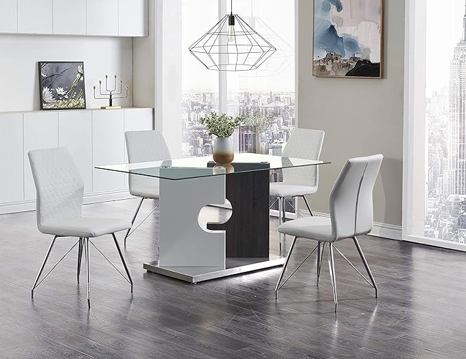 Global Furniture USA Dining Table, Grey-White