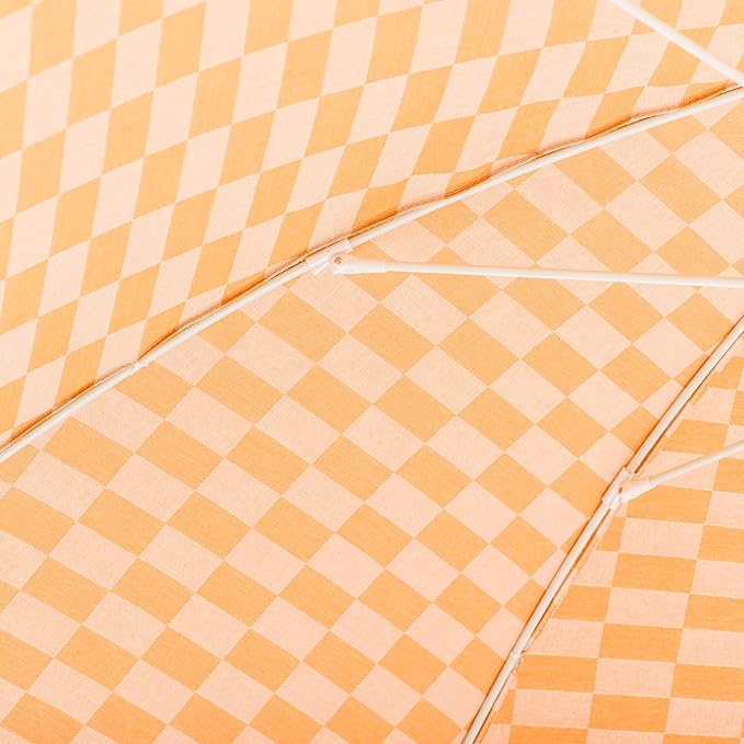 Business & Pleasure Co. Rio Umbrella Scalloped Brim For Beach, Patio or Picnic - 6' Boho Beach Umbrella, 7' Tall Wood Pole, UPF 50+