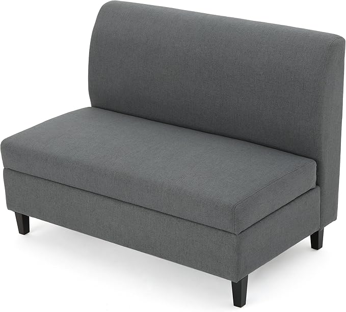 GDFStudio Christopher Knight Home Tovah Fabric Storage Loveseat, Charcoal