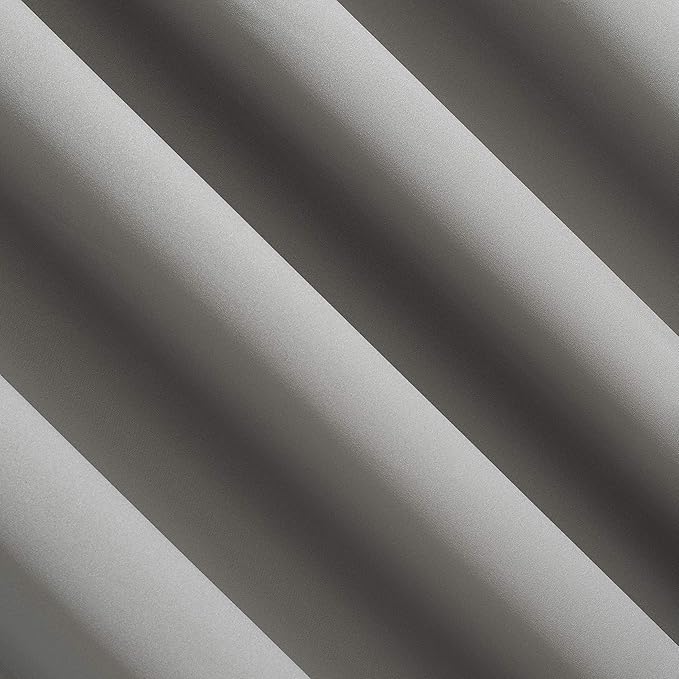 Sun Zero Nordic 2-pack Theater Grade Extreme 100% Blackout Grommet Curtain Panel Pair, 52" x 96", Silver