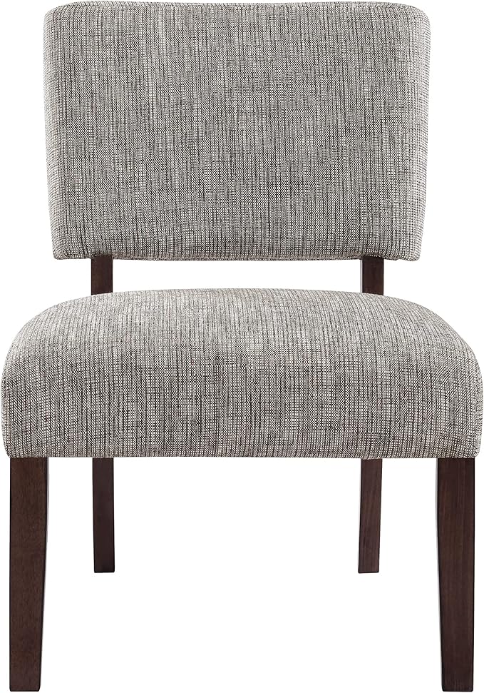 OSP Home Furnishings Jasmine ‎Mid-Century Modern Accent Chair with Wood Legs, Tweed Charcoal Fabric