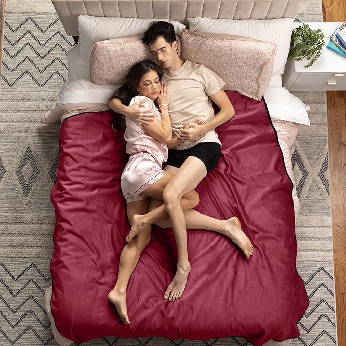 Avana Waterproof Throw - Sensual Blanket for Adults - Made in The USA - King Size, Micro-Velvet Red