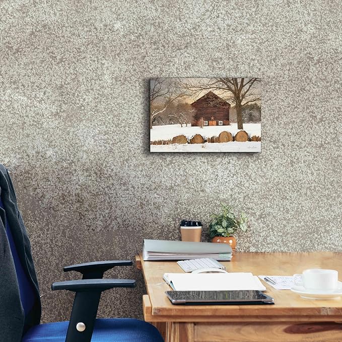 Epic Graffiti 'Snowy Vermont Barn' by Lori Deiter, Canvas Wall Art, 18"x12"