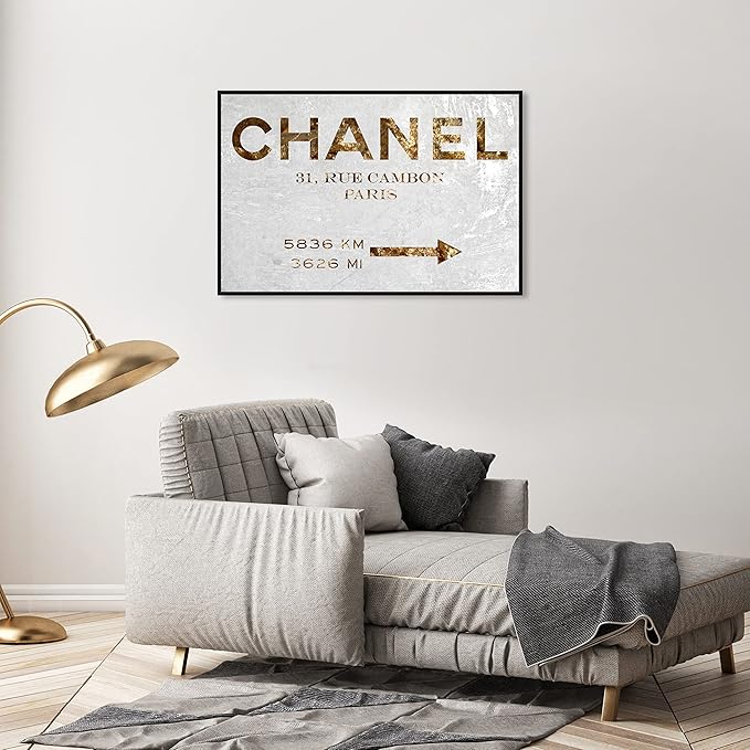 The Oliver Gal Artist Co. Contemporary 24 in x 36 in Paris Couture Luxury Framed Canvas Wall Art Bedroom Gold
