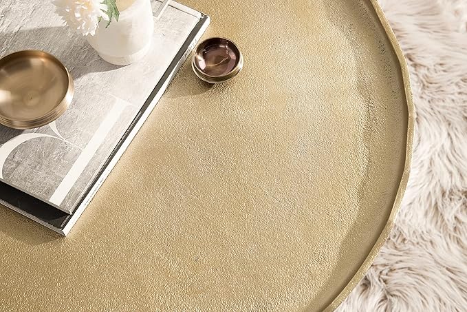 Kate and Laurel Alessia Modern Coffee Table, 25 x 25 x 15, Gold, Metal Coffee Table with Antique Detailing for Storage and Display