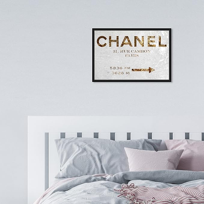 The Oliver Gal Artist Co. Contemporary 10 in x 15 in Paris Couture Luxury Framed Canvas Wall Art Bedroom Gold