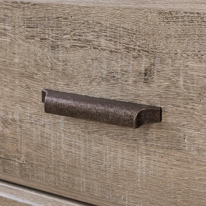 South Shore Versa Collection 8-Drawer Double Dresser, Weathered Oak with Antique Handles