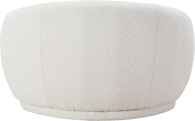 Meridian Furniture 693Cream-C Hyde Collection Modern | Contemporary Boucle Fabric Upholstered Accent Chair with Rounded Back, Cream, 42" W x 38" D x 27.5" H
