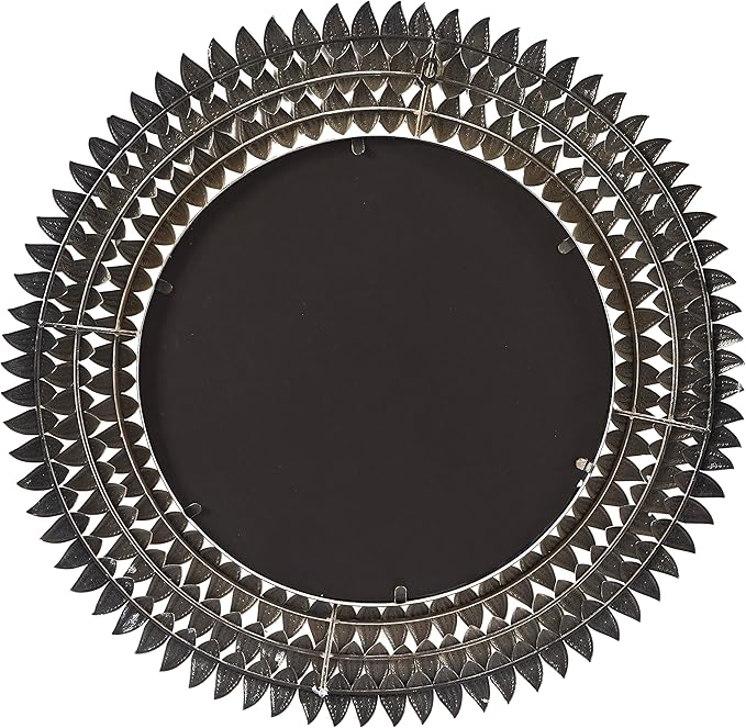 Deco 79 Metal Leaf Room Wall Mirror Radial Entryway Mirror, Wall Mounted Mirror 32" x 1" x 32", Gold