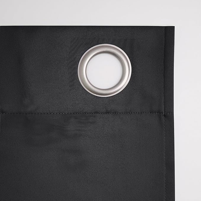 Sun Zero Nordic 2-Pack Theater Grade Noise Reducing Extreme 100% Blackout Grommet Curtain Panel Pair, 52" x 96, Coal Gray, 52" x 96"