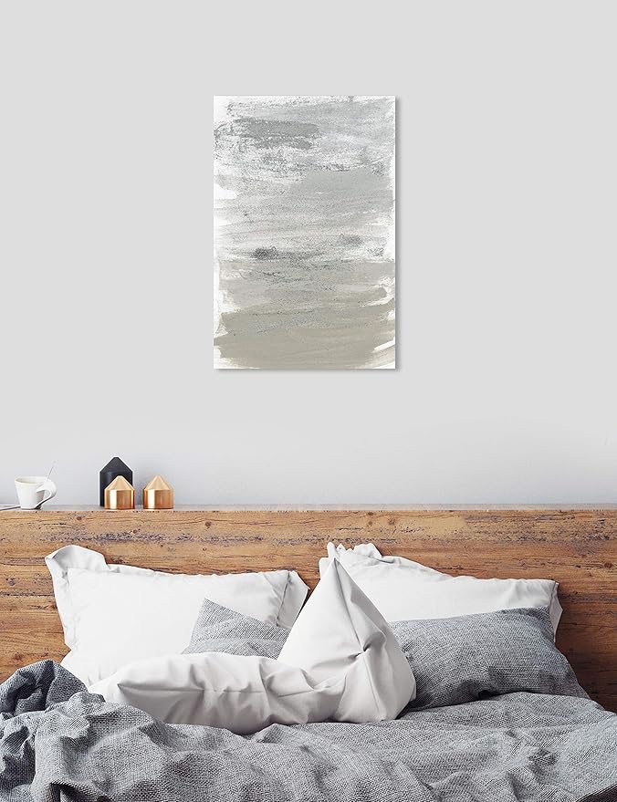 The Oliver Gal Artist Co. Oliver Gal 'Silver Storm' Gray Abstract Wall Art Print Premium Canvas 30" x 45"