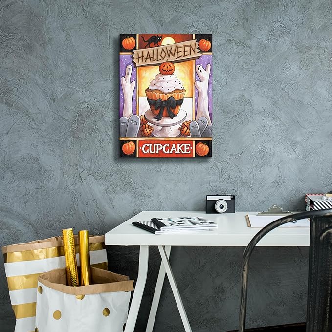 Epic Graffiti 'Halloween Cupcake' by Cathy Horvath-Buchanan Canvas Wall Art, 12" x 16"