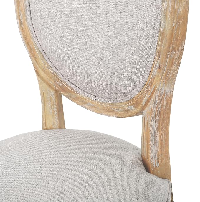 Christopher Knight Home Hilary French Country Fabric Dining Chairs (Set of 4), Beige, Natural