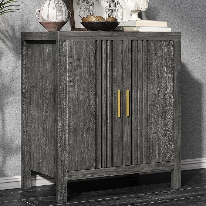 Sideboard Buffet Cabinet with Storage, Farmhouse Storage Cabinet Kitchen Buffet Cabinets, Wood Coffee Bar Sideboard for Kitchen, Entryway, Living Room, Grey Oak