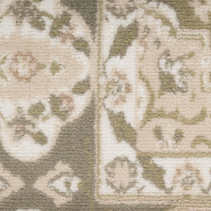 Nourison Home Grafix Green 2'3" x 7'6" Area Rug - Easy Clean, Non Shedding, Bed Room, Living Room, Dining Room, Kitchen (8' Runner)