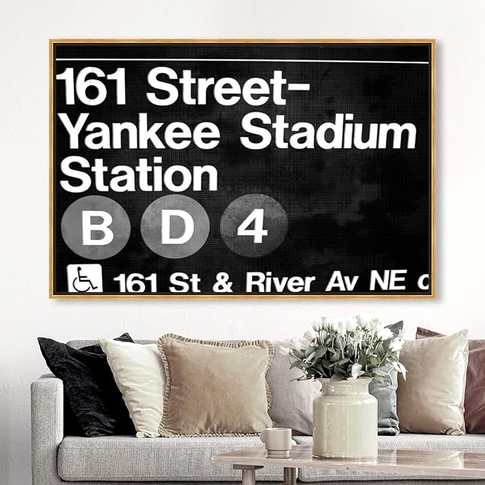 Cities and Skylines Framed Wall Art Canvas Prints 'Yankee Stadium' United States Cities