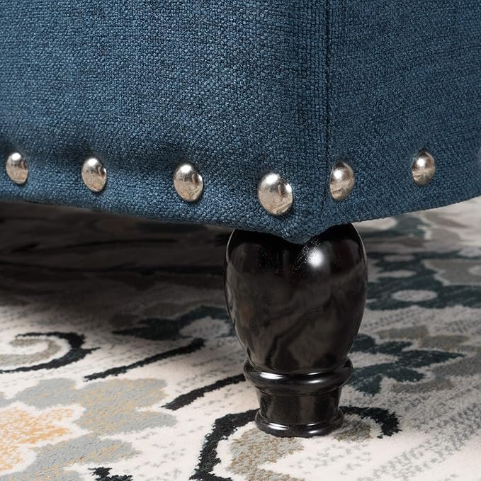 Christopher Knight Home Tatiana Fabric Storage Ottoman, Navy Blue