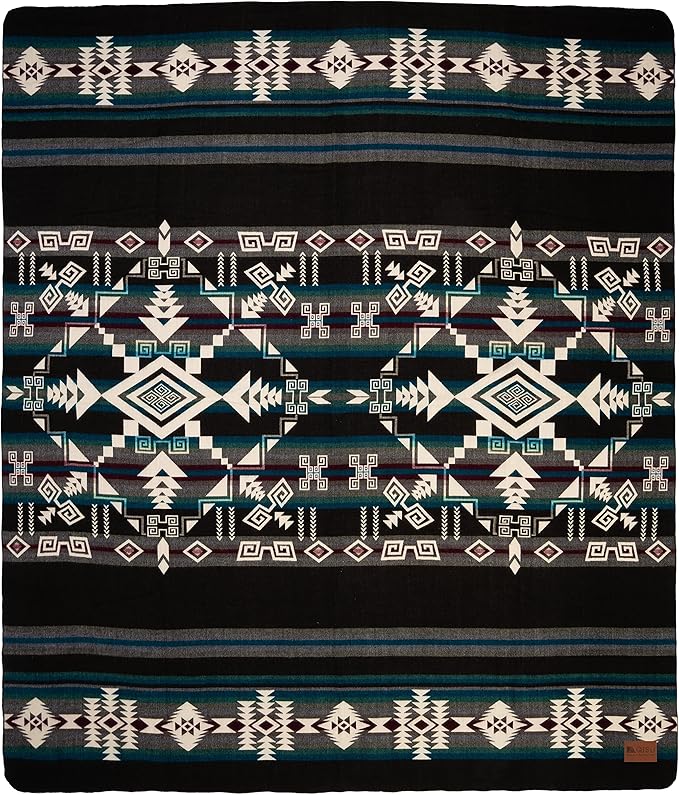 QISU Wool Blanket Throw | Large, Beautiful, Warm, Handmade in Ecuador by Local Artisans |94″ x 78″|Ultra-Soft, Hypoallergenic & Breathable | Non-Itchy or Scratchy Fabric (Jacamars Green)