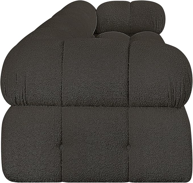 Meridian Furniture 611Brown-S136A Ames Collection Modern | Contemporary Modular Sofa with Rich Brown Boucle Fabric, Modular to Create Infinite Configurations, 136" W x 34" D x 28" H, Brown
