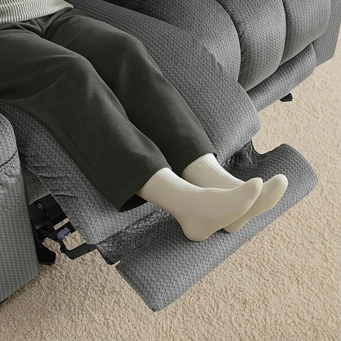 MCombo 55.9" Zero Gravity Power Loveseat Recliner with Heat and Vibration Massage, Reclining Loveseat Sofa with USB Ports, Cup Holders for Living Room, Fabric PR648SET (Grey)