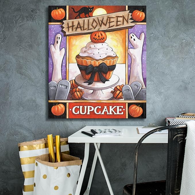 Epic Graffiti 'Halloween Cupcake' by Cathy Horvath-Buchanan Canvas Wall Art, 26" x 30"
