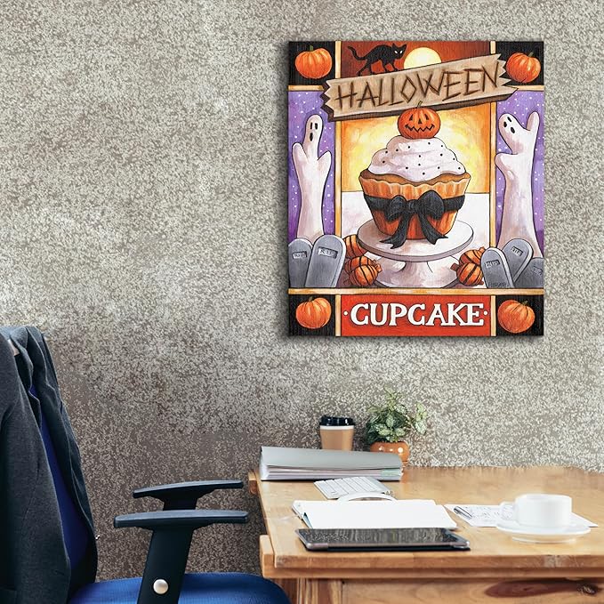 Epic Graffiti 'Halloween Cupcake' by Cathy Horvath-Buchanan Canvas Wall Art, 26" x 30"