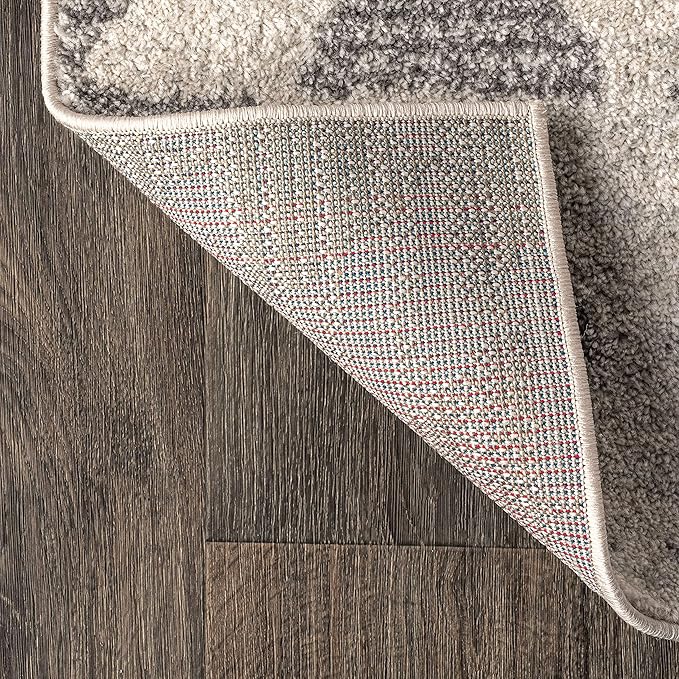 JONATHAN Y Aisha Moroccan Triangle Geometric Cream/Gray Indoor Area Rug, 3x5, Contemporary, Modern, Easy-Cleaning for Living Room, Bedroom, Kitchen, Pet Friendly, Non-Shedding (MOH206B-3)