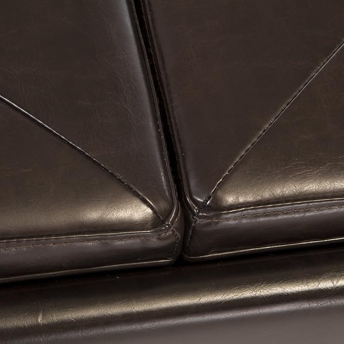 Christopher Knight Home Maxwell Bonded Leather Double Tray Ottoman, Brown , 38 x 19x 17inches