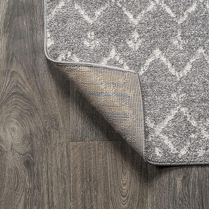 JONATHAN Y Boho Vintage Diamond Gray/Ivory Square Area Rug 3X3 ft, Moroccan Hype for Living Room, Bedroom, Kitchen, Office, Easy-Cleaning, High Traffic, Pet-Friendly, Non-Shedding (MOH101C-3SQ)