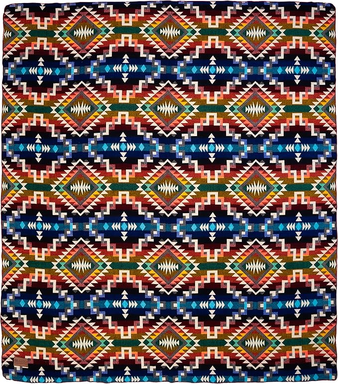 QISU Wool Blanket Throw | Large, Beautiful, Warm, Handmade in Ecuador by Local Artisans |94″ x 78″|Ultra-Soft, Hypoallergenic & Breathable (Rainbow)