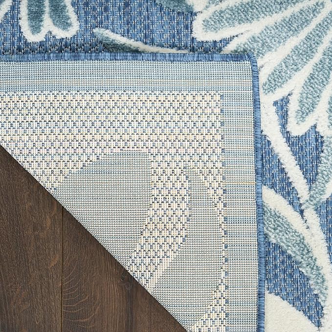 Nourison Home Aloha Blue 3'6" x 5'6" Area Rug - Easy Clean, Non Shedding, Bed Room, Living Room, Dining Room, Kitchen (4' x 6')