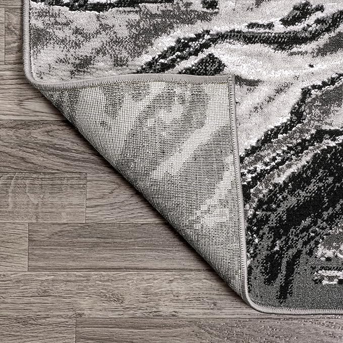 JONATHAN Y Swirl Marbled Black/Ivory Indoor Area Rug 8X10 ft, Abstract for Living Room, Bedroom, Kitchen, Office, Easy-Cleaning, High Traffic, Pet-Friendly, Non-Shedding SOR203E-8
