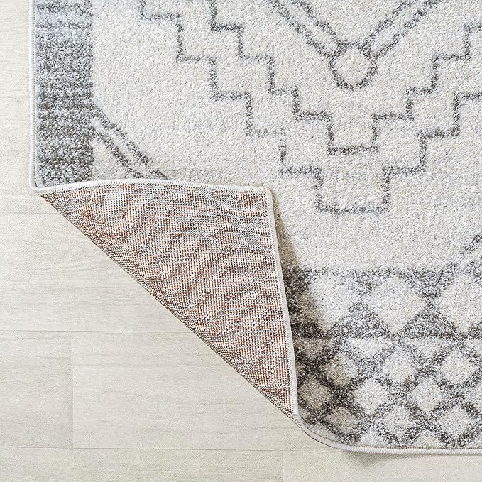 JONATHAN Y Amir Moroccan Beni Souk Cream/Gray Indoor Area Rug, 12x18, Bohemian, Scandinavian, Easy-Cleaning for Living Room, Bedroom, Kitchen, Pet Friendly, Non-Shedding (MOH200B-18)