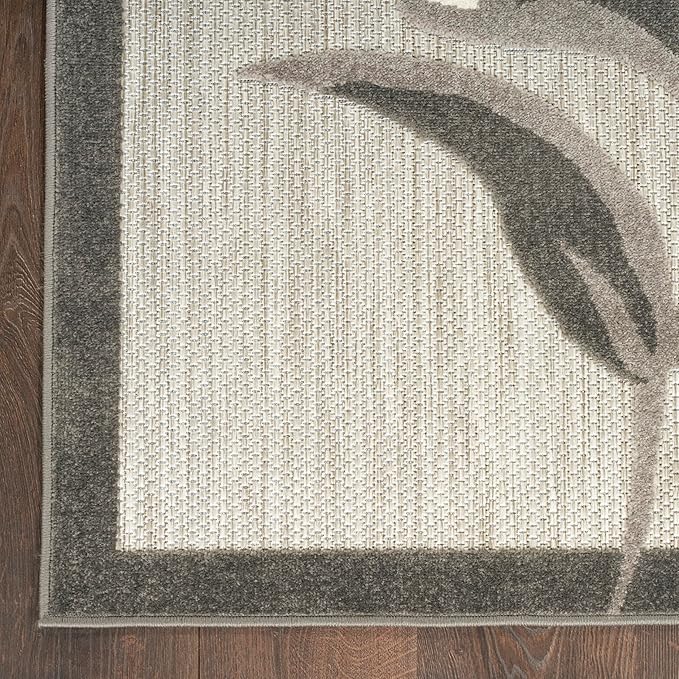 Nourison Home Aloha Beige 9' x 12' Area Rug - Easy Clean, Non Shedding, Bed Room, Living Room, Dining Room, Kitchen (9' x 12')